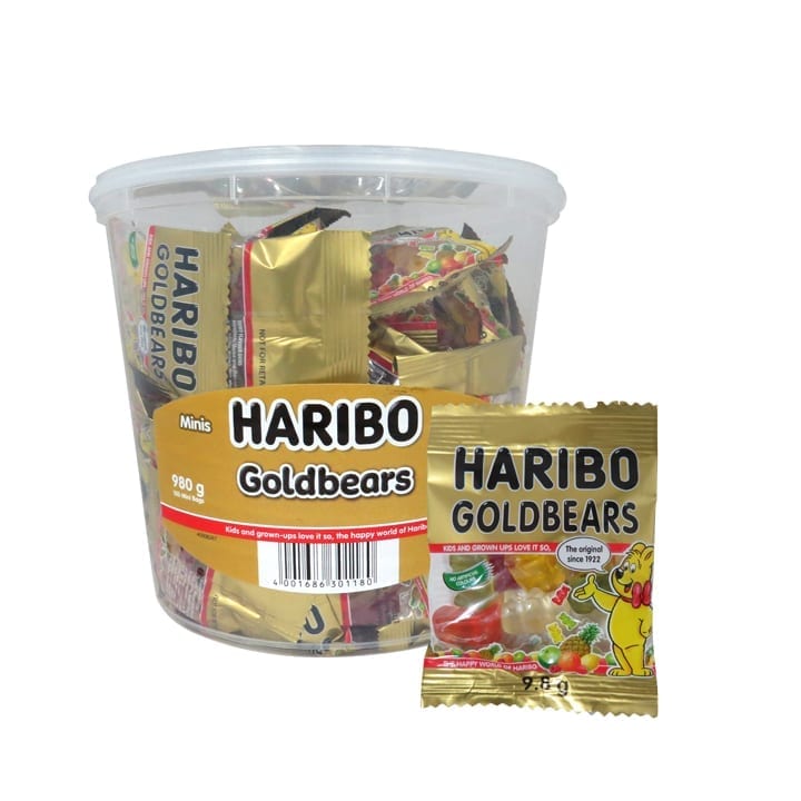Haribo Goldbears Bucket 980g Bulk Candy Gummy Bears