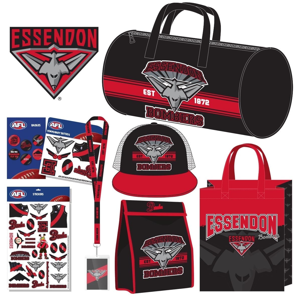 AFL Essendon Bombers Showbag Australian Rules Football Merchandise
