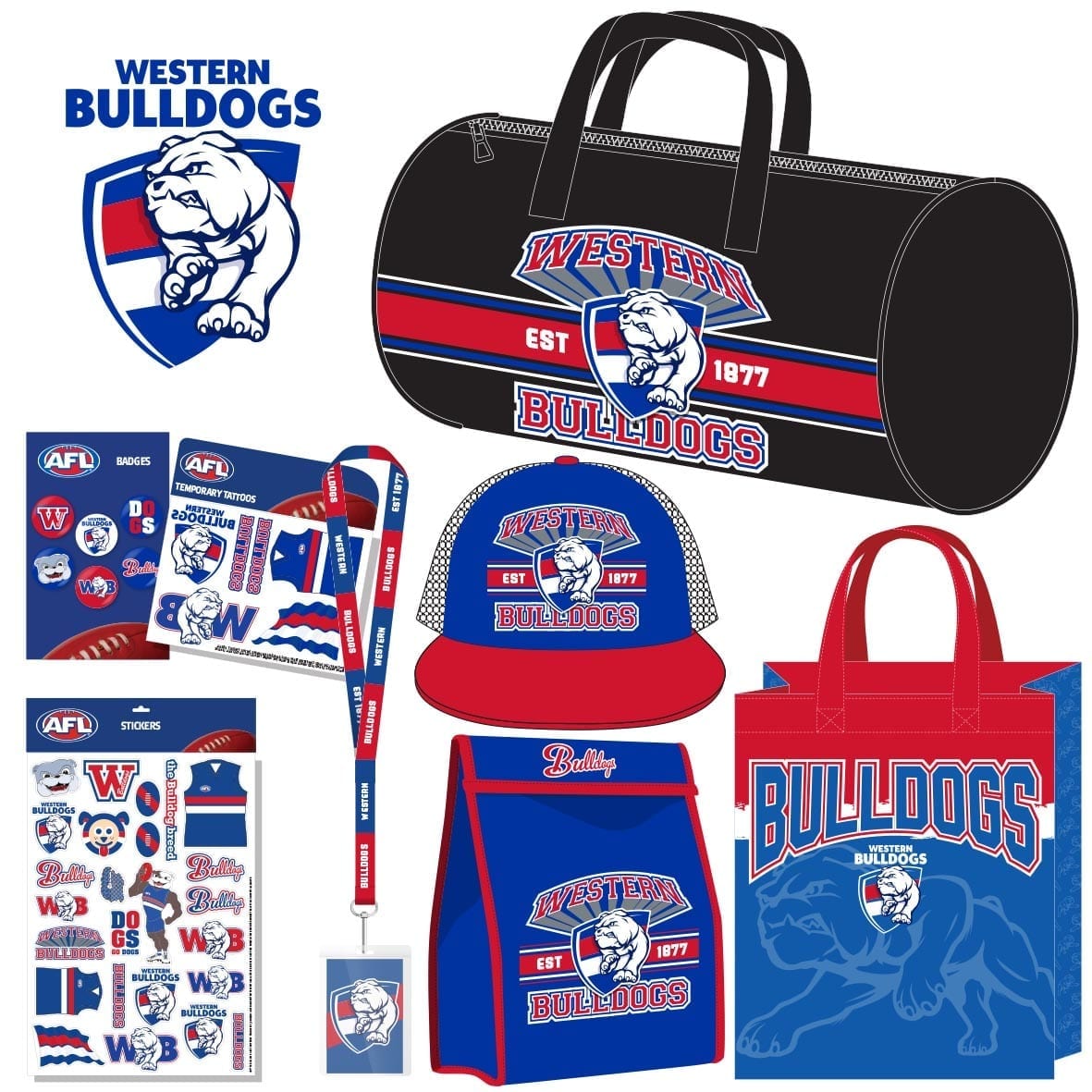 AFL Western Bulldogs Showbag Official AFL Bulldogs Merchandise!