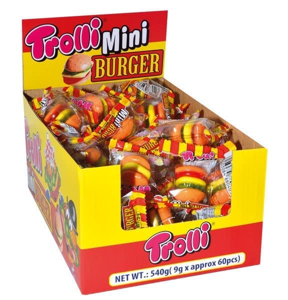 Trolli Mini Burger 9g x 60 Unit Pack Mini Burger Lollies Shop Online!