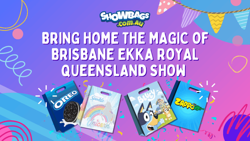 Ekka Showbags available at Brisbane Ekka, featuring chocolate showbags and fun kids showbags for all ages.