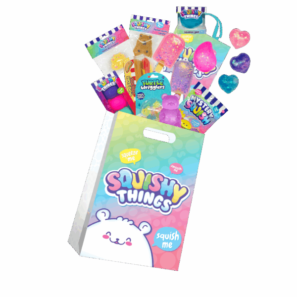 Squishy Things Showbag Australia with cute squishy toys and novelties