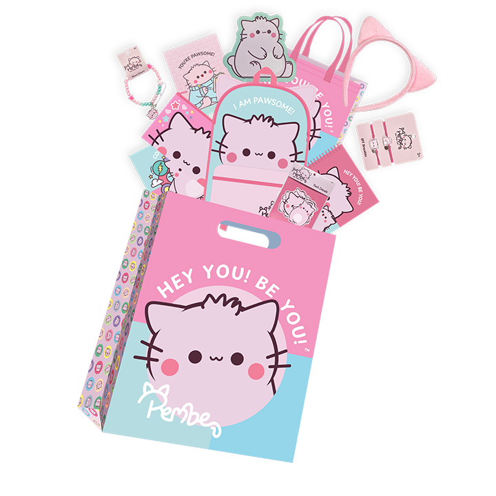 Pembe the Pink Cat Showbag with pink cat bag and cute themed items Australia