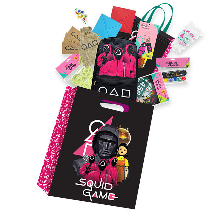 Squid games showbag packed with themed fan gear