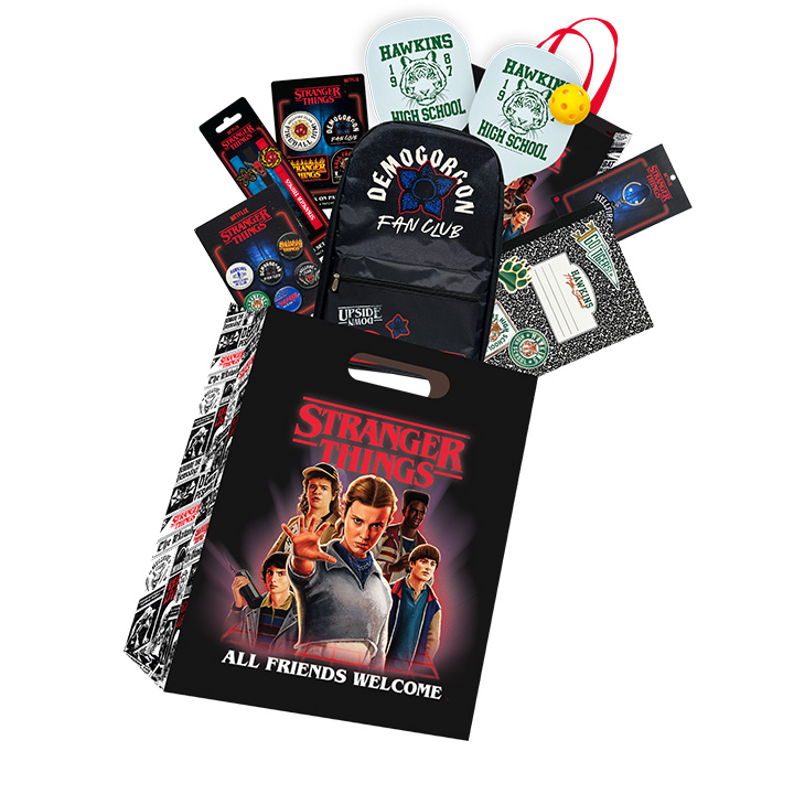 Stranger Things Showbag with backpack and merch