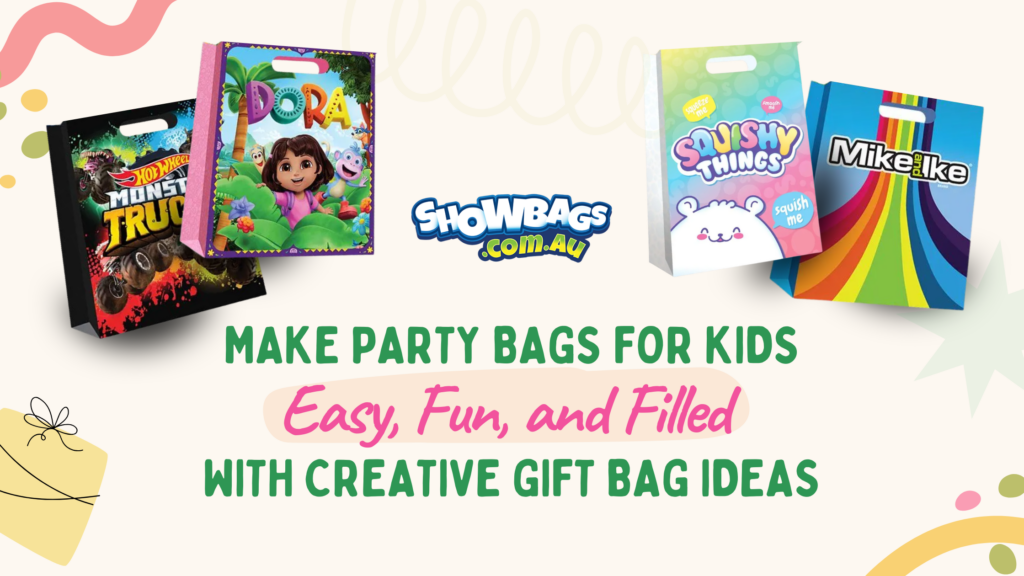 party bags for kids Australia colourful themed showbags and gift bag ideas
